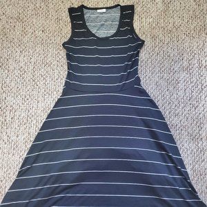 Lularoe black and white striped nicki dress